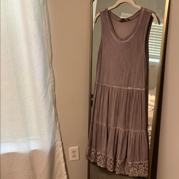 Casual Purple Sleeveless Mini Sundress with Tiered Design - Picture 1 of 2